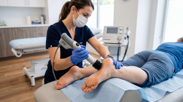 استفاده از دستگاه شاک ویوتراپی